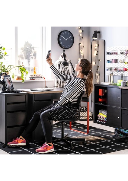 Mıcke Çalışma Masası Antrasit Kırmızı 105 x 50 cm fırsatları