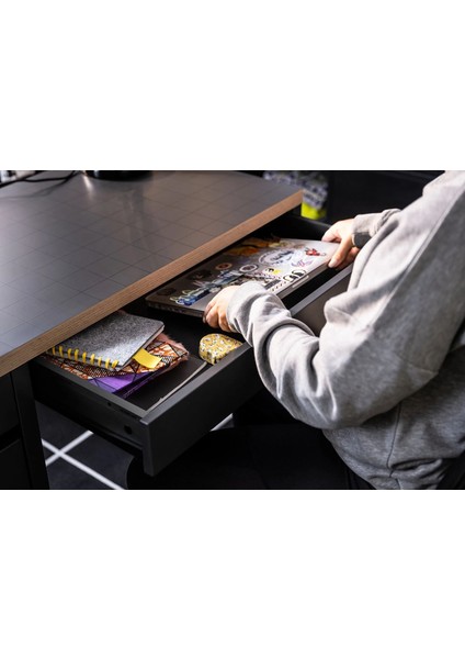 Mıcke Çalışma Masası Antrasit Kırmızı 105 x 50 cm