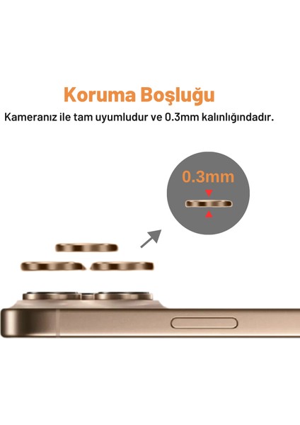 iPhone 15 Plus / 15 Safir Temperli Kamera Lens Koruyucu