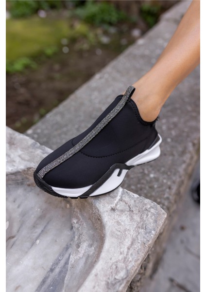 Bareto Kadın Siyah Dalgıc Kumaş Sneaker modelleri