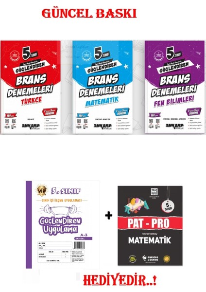5.sınıf Güçlendiren Türkçe - Matematik - Fen Bilimleri Branş Denemeleri...hediyeli.!