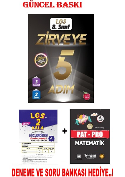 8.sınıf Zirveye 5 Adım Deneme (3 Sarmal+2 Genel) (Deneme+Patpro Hediyeli)