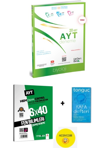 345 - Ayt Biyoloji 20’li Deneme (Ayt Fen Bilimleri Çıkmış Sorular + Kafa Defteri Hediyeli)