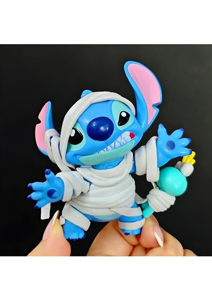 Stitch Premium Seri Büyük Boy Figür 11 cm Aksesuarlı Parçalar Vampir ve Mumya Kostümlü 2li Set modelleri