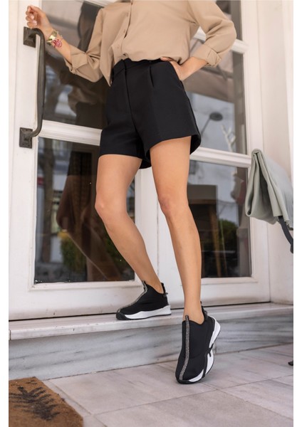 Bareto Kadın Siyah Dalgıc Kumaş Sneaker