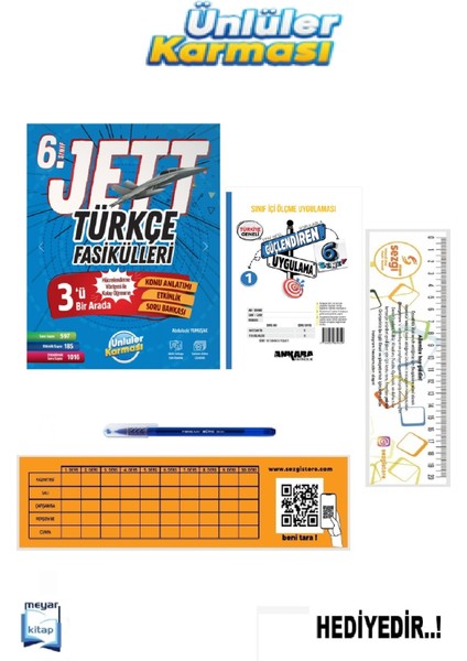 Ünlüler 6.sınıf Jett Türkçe Fasikülleri (Güncel Baskı)...hediyeli