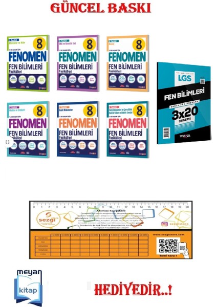 8.sınıf Fen Bilimleri Fasikül Seti (1-2-3-4-5-6. Sayılar) + Hediyeli