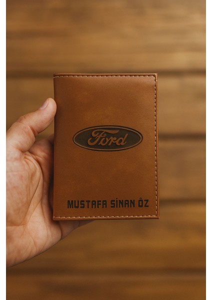 Isme Özel Araba Logo Baskılı Hediyelik Oto Motor Ruhsat Kılıf Kabı Cüzdan