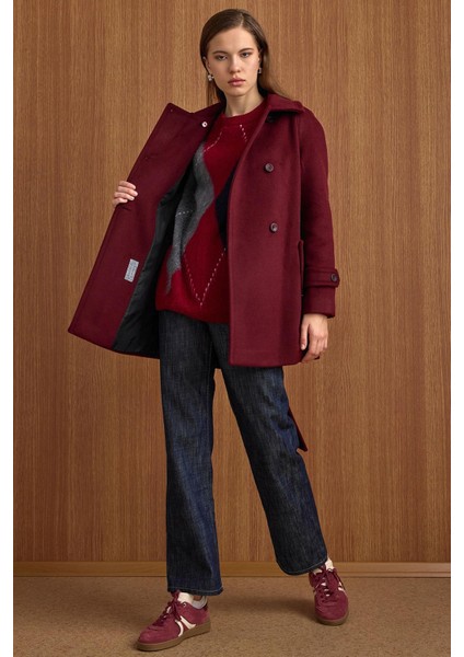 Reglan Kol Kruvaze Kısa Kaban MÜRDÜM 3150