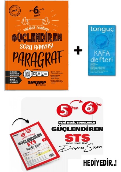 6. Sınıf Paragraf Güçlendiren Soru Bankası + Sts Deneme+ Kafa Defteri Hediye