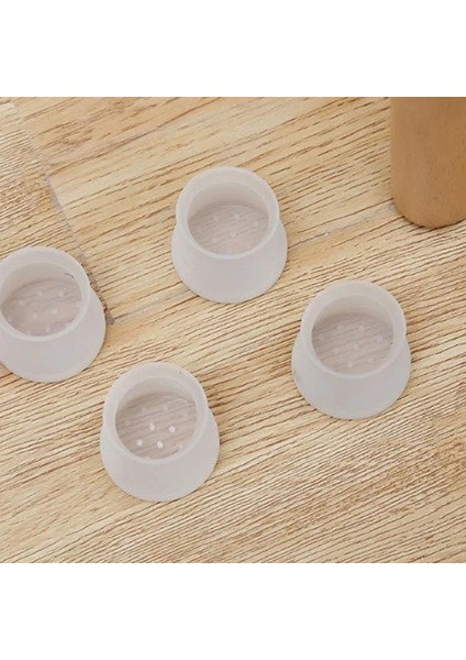 12'li Beyaz Silikon Zemin Koruyucu Pabuç Kaydırmaz - Mobilya Sandalye Masa Ayak - Çizdirmez fiyatları