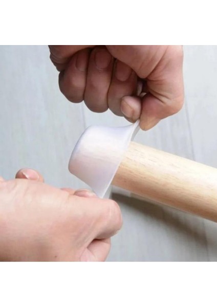 12'li Beyaz Silikon Zemin Koruyucu Pabuç Kaydırmaz - Mobilya Sandalye Masa Ayak - Çizdirmez modelleri