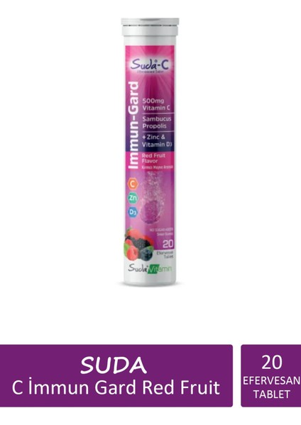 Asfstore Suda Vitamin C Immun Gard Red Fruit 20 Efervesan Tablet