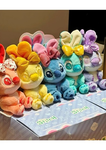 Stitch Peluş Anahtarlık Çanta Süsü -Tokalı Renkli Peluş Figür Blind Box (Tek Adet) modelleri