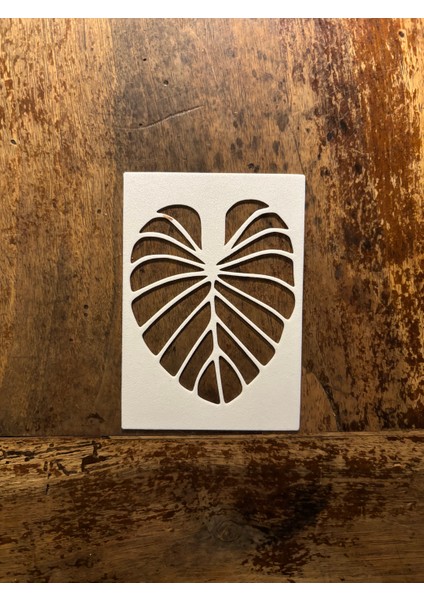 Baskı Yaprak Desenli Boyama Şablonu Seti – 11 Farklı Model | Doğal Dokulu Dekor ve Hobi Şablonu
