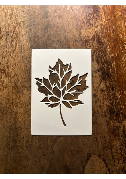 Baskı Yaprak Desenli Boyama Şablonu Seti – 11 Farklı Model | Doğal Dokulu Dekor ve Hobi Şablonu