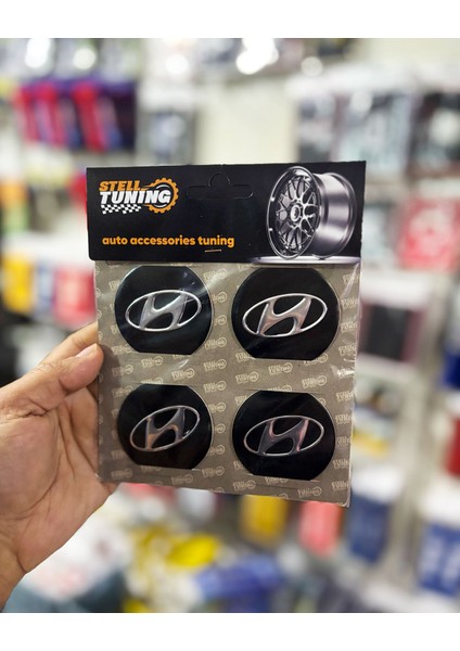 Universal Araç Uyumlu, Hyndai Jant Göbeği Arması, Sticker 4'lü Set 60MM fiyatları