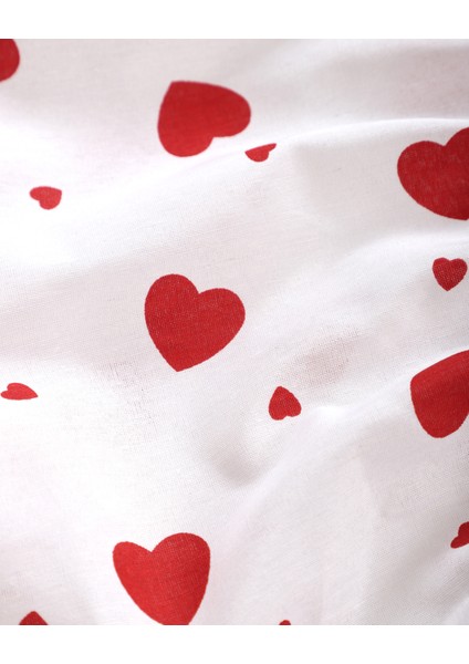 Kalp Desenli Lastikli Çarşaf Seti 180 × 200 cm + 2 Adet 50 × 70 cm Yastık Kılıfı fırsatları