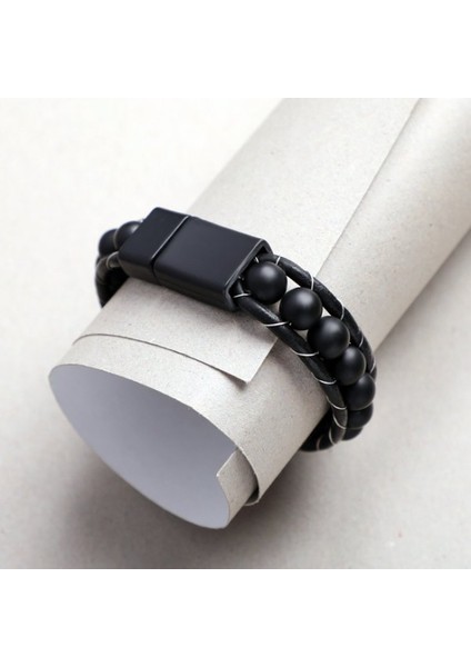 Mat Oniks Taşı Örmeli Deri Bileklik 31682B2D8M7 modelleri