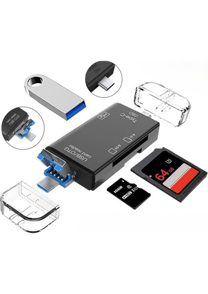 ZR826 Atud-05 6 In 1 Otg Card Reader