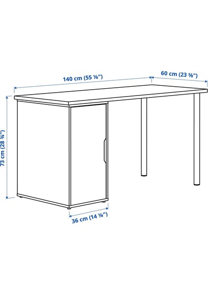 Alex Çalışma Masası Beyaz 140 x 60 cm Lagkapten Adıls fiyatları