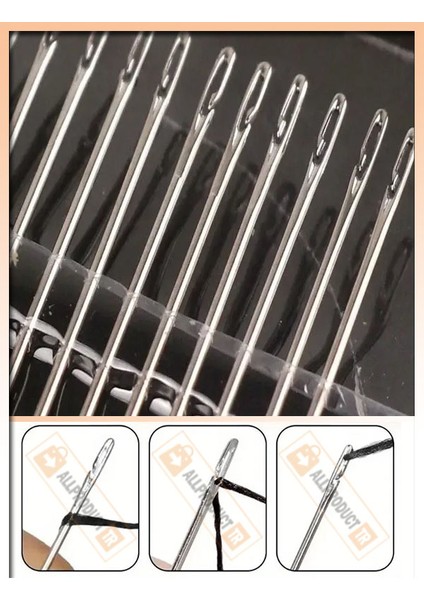 12'li Kolay Iplik Geçirilen Iğne Seti Aparatsız Dikiş Iğneleri, El Işi ve Dikiş Için Pratik, Hızlı Iplik Geçirme Özelliği fırsatları