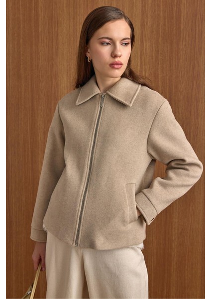 Fermuar Kapamalı Oversize Kısa Kaban TAŞ 3157 fiyatları