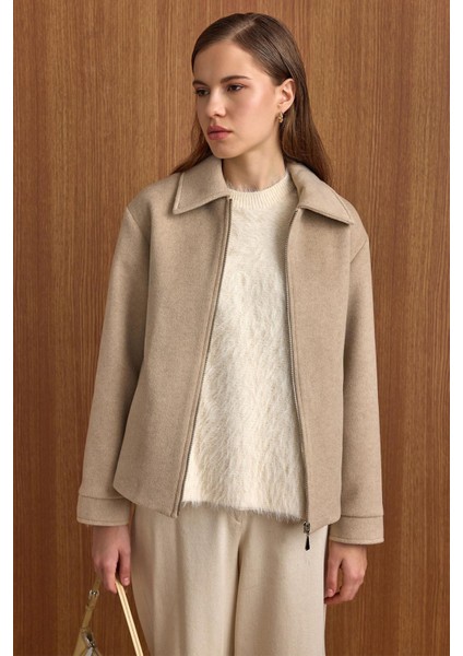 Fermuar Kapamalı Oversize Kısa Kaban TAŞ 3157 indirimleri