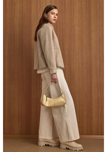 Fermuar Kapamalı Oversize Kısa Kaban TAŞ 3157