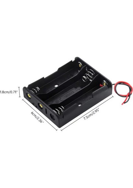 18650 3 Lü Pil Yuvası Kablolu 3.7V Pil Tutucu Şarj Kutu Aparatı (5 Adet)