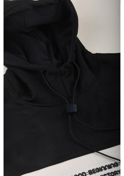 Erkek Siyah Dar Kesim Süet Kumaş Sweatshirt – Kapüşonlu & Şık Tasarım Sweatshirt 2608510 indirimleri