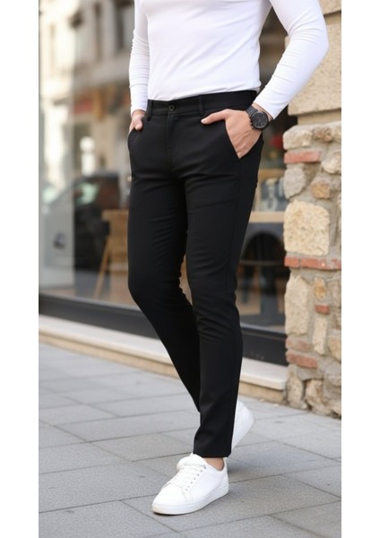 Erkek Slim Fit Likralı Gabardin Pantolon