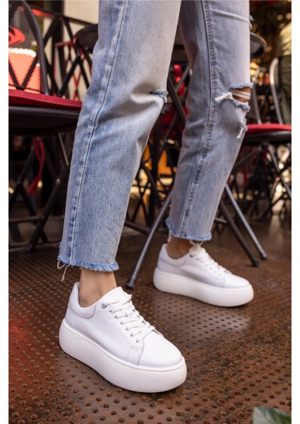 Cupy Kadin Siyah Gercek Deri Eva Taban Sneaker