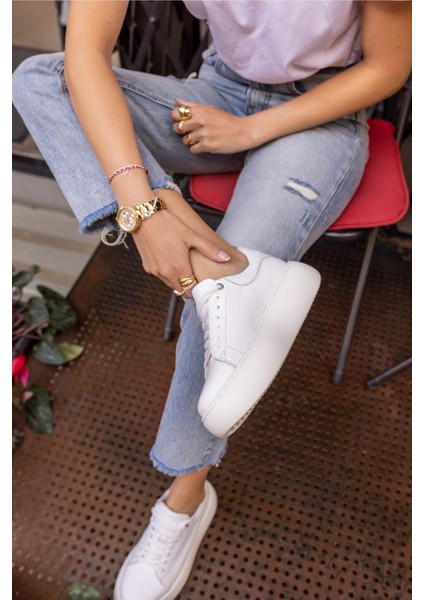 Cupy Kadin Siyah Gercek Deri Eva Taban Sneaker