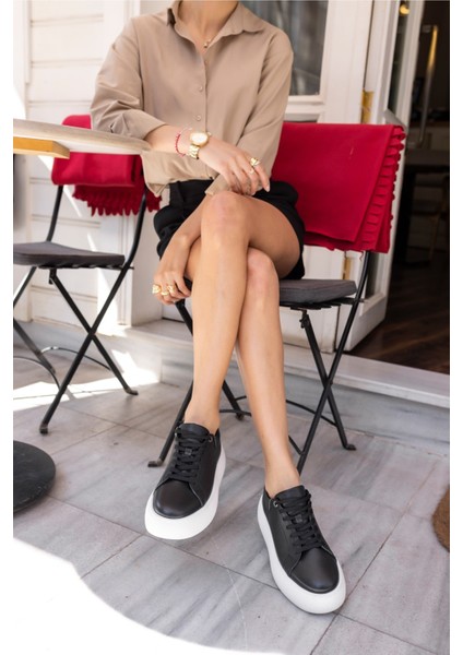 Cupy Kadin Siyah Gercek Deri Eva Taban Sneaker indirimleri