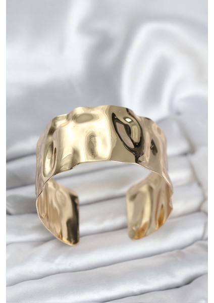 Pirinç Gold Renk Levha Model Kadın Bileklik - TJ-BB8061