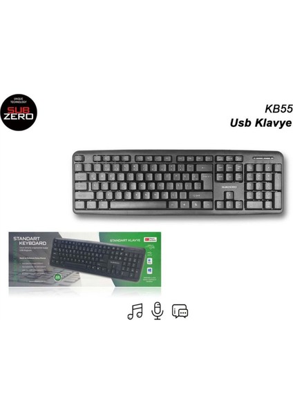 KB55 Q USB Siyah Standart Klavye