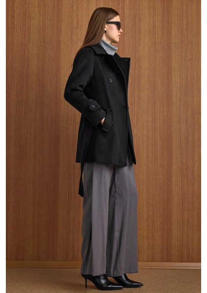 Reglan Kol Kruvaze Kısa Kaban SİYAH 3150