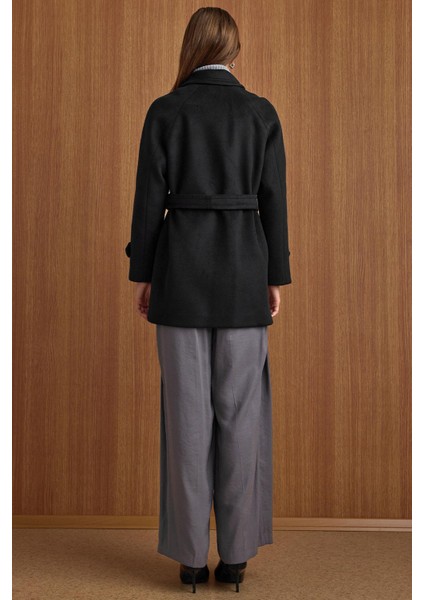 Reglan Kol Kruvaze Kısa Kaban SİYAH 3150