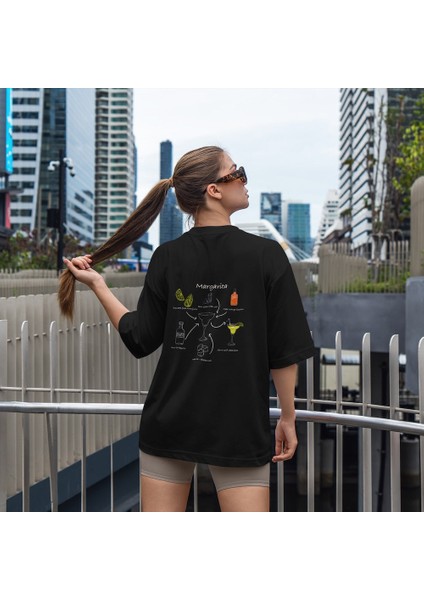 Margarita Oversize Tişört - Siyah fırsatları
