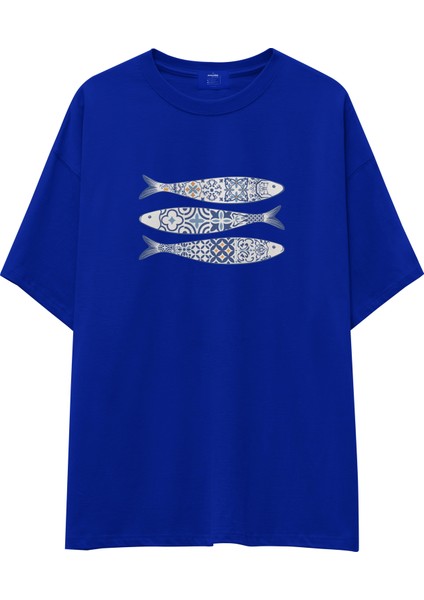 Mediterraneo Oversize Tişört - Mavi