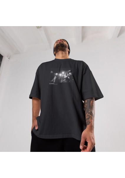 LED Zeppelin Pontiac Silverdome 1977 Oversize Tişört - Siyah fiyatları