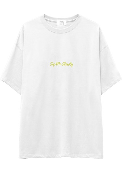 Margarita Oversize Tişört - Beyaz