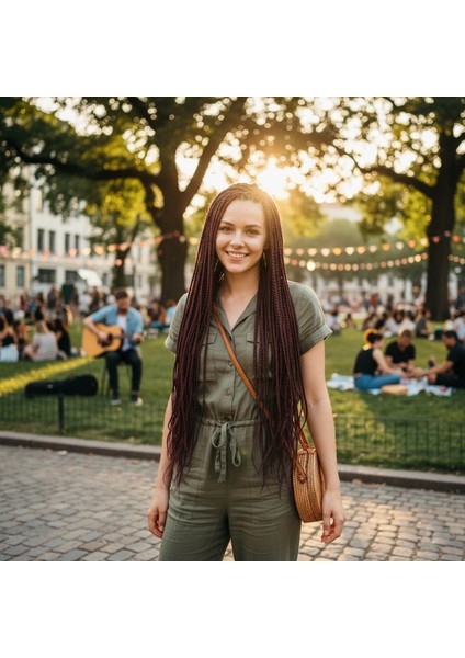 Afrika Örgüsü ve Rasta Için Sentetik Saç - Kızıl Kahve