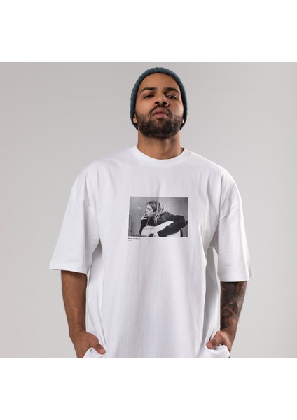 Kurt Cobain 1990 Oversize Tişört - Beyaz fiyatları
