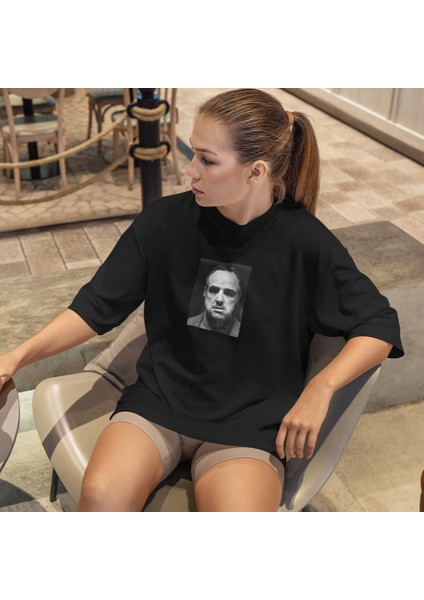 Marlon Brando / Godfather 1972 Oversize Tişört - Siyah fiyatları