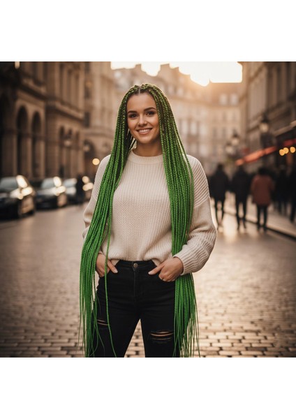 Afrika Örgüsü ve Rasta Için Sentetik Saç - Yeşil