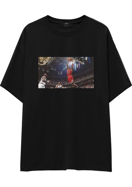 Michael Jordan Chicago Bulls 1997 Oversize Tişört - Siyah