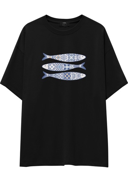 Mediterraneo Oversize Tişört - Siyah