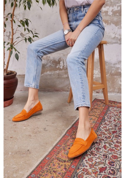 Vanessa Kadın Taba Leopar Siyah Garnılı Gercek Deri Babet modelleri